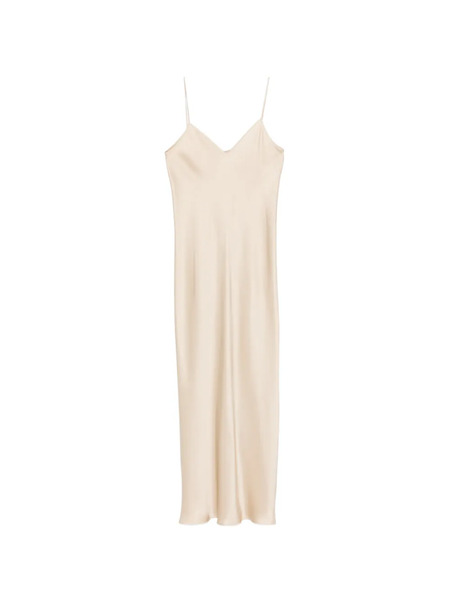 Antonelli V-neck Slip Maxi Dress - Neutrals 