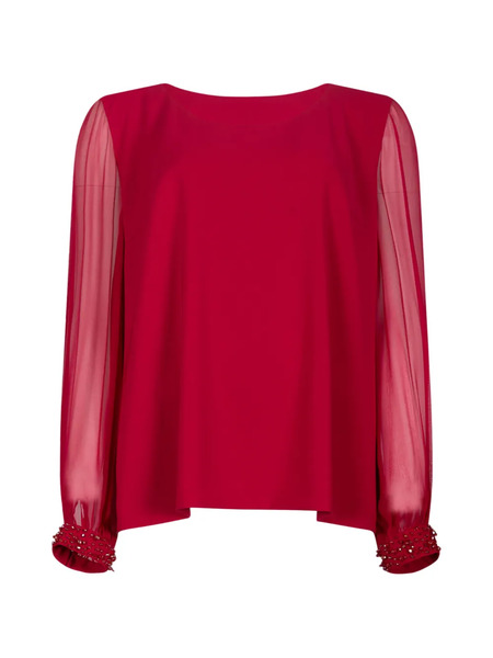  Antonio D'errico Sheer-sleeve Blouse - Red 