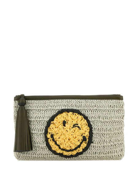  Anya Hindmarch Crochet Smiley-logo Clutch Bag - Neutrals 