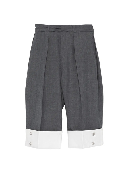  Ao Yes Pleated Cropped Trousers - Grey 