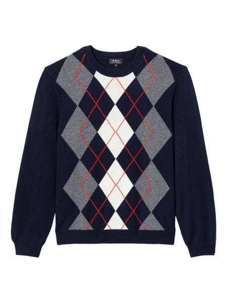  A.p.c. Argyle-pattern Sweater - Blue 