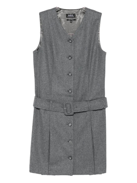  A.p.c. Belted Buttoned Dress - Grey 