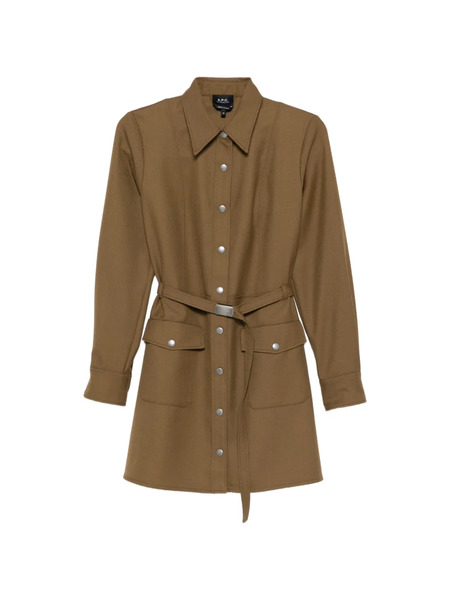  A.p.c. Belted Pocket Shirt - Brown 