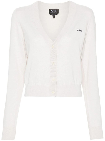  A.p.c. Berenice Logo-embroidered Cardigan - Neutrals 