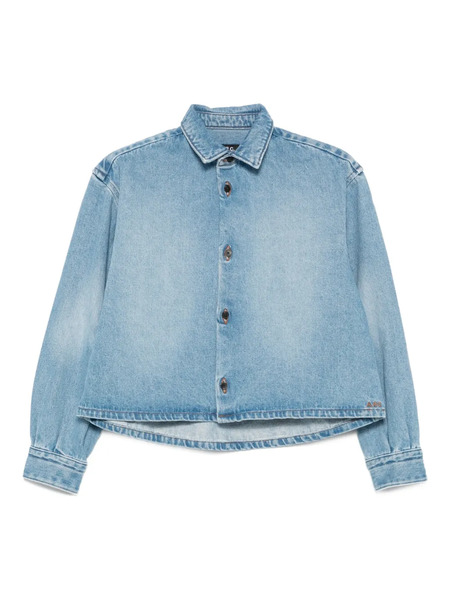  A.p.c. Button-down Cropped Shirt - Blue 