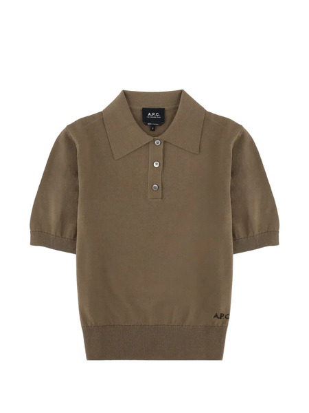  A.p.c. Button-up Polo T-shirt - Brown 