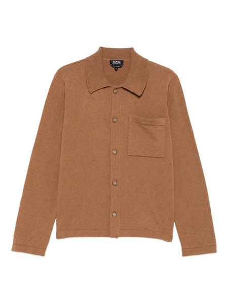  A.p.c. Buttoned Patch-pocket Cardigan - Brown 