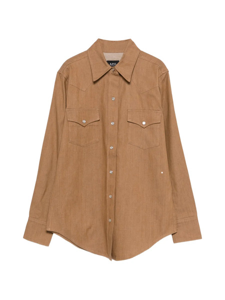  A.p.c. Chest-pocket Buttoned Shirt - Brown 