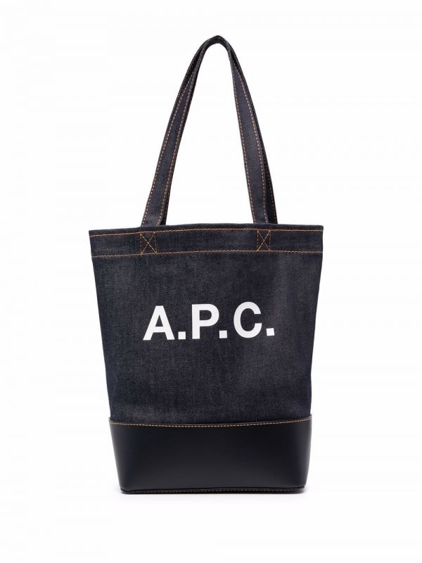  A.p.c. Denim Logo Tote Bag - Blue 