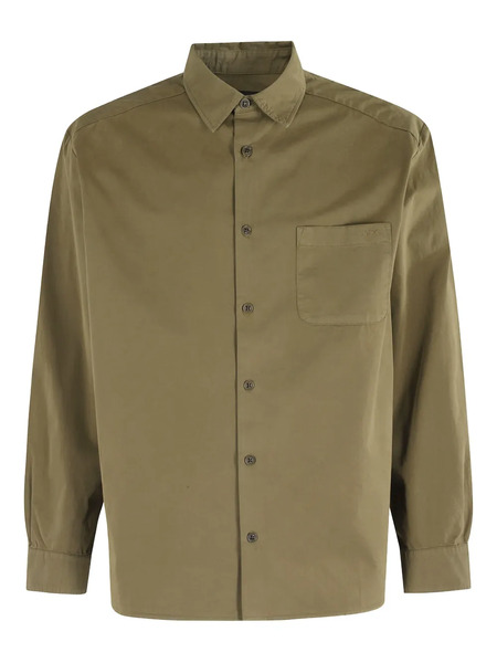  A.p.c. Embroidered-logo Button-down Shirt - Green 