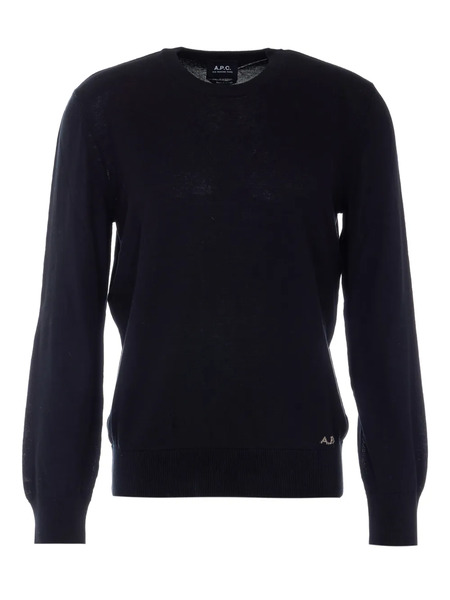  A.p.c. Embroidered-logo Crew-neck Sweater - Black 