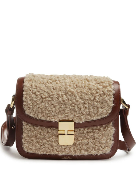  A.p.c. Faux-fur Detailing Shoulder Bag - Neutrals 