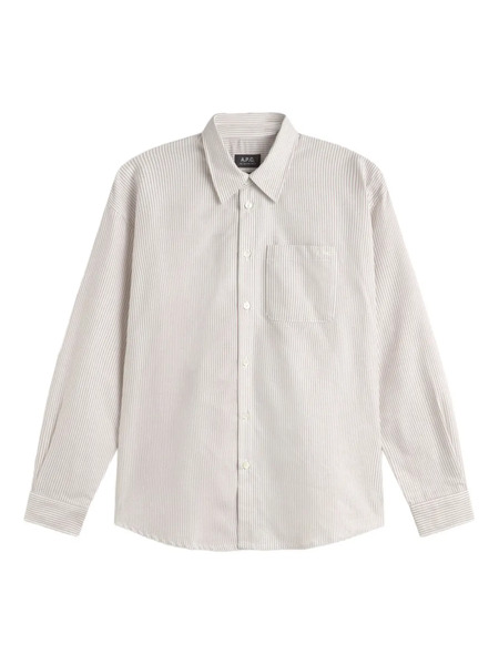  A.p.c. Greg Striped Long-sleeve Shirt - Neutrals 