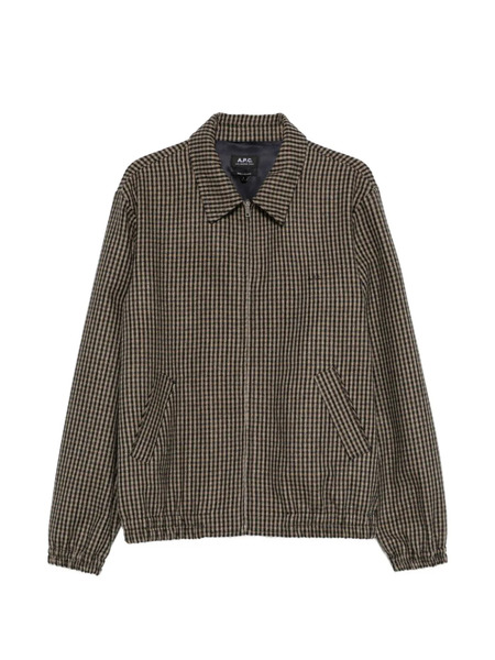  A.p.c. Houndstooth Zip Shirt Jacket - Brown 