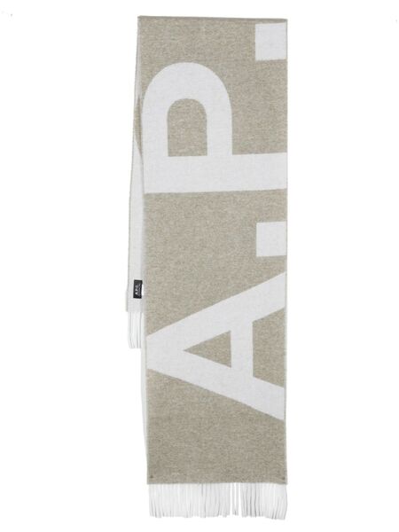  A.p.c. Intarsia-knit Logo Scarf - Green 