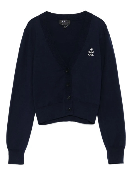  A.p.c. Joséphine Anchor-embellished Cardigan - Blue 