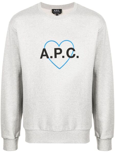  A.p.c. Jules Logo-print Sweatshirt - Grey 