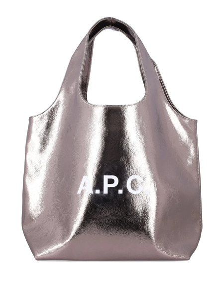  A.p.c. Large Ninon Metallic Logo Tote Bag - Gold 