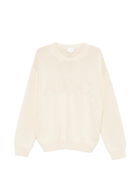  A.p.c. Logo-detail Crew-neck Sweater - Neutrals 