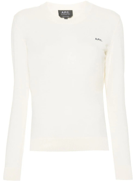  A.p.c. Logo-embroidered Jumper - Neutrals 
