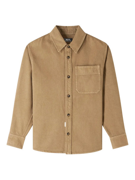  A.p.c. Logo-embroidered Shirt Jacket - Brown 
