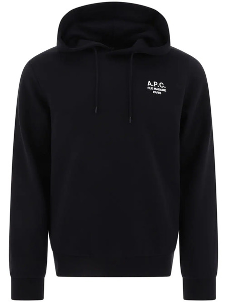  A.p.c. Logo-print Drawstring Hoodie - Black 