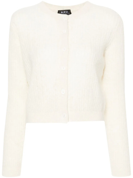  A.p.c. Milo Cable-knit Cardigan - Neutrals 