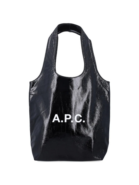  A.p.c. Ninon Logo Print Tote Bag - Black 