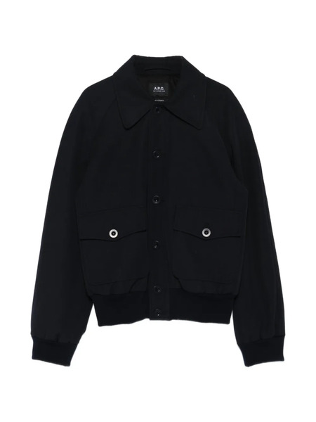  A.p.c. Patch-pocket Collared Bomber Jacket - Blue 