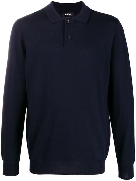  A.p.c. Polo Neck Knitted Sweater - Blue 