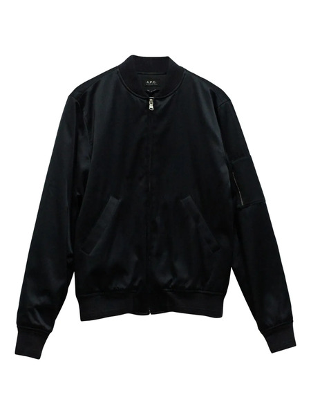  A.p.c. Ribbed-collar Bomber Jacket - Black 