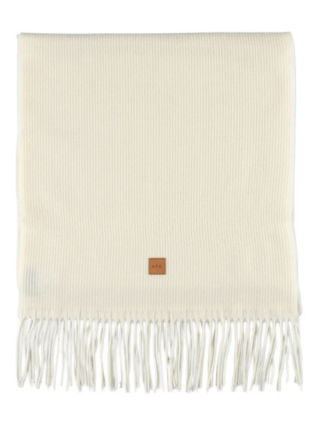  A.p.c. Ribbed Fringed Scarf - Neutrals 