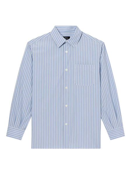  A.p.c. Sela Striped Cotton Shirt - Blue 