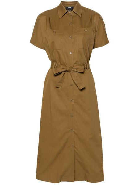  A.p.c. Shirt Midi Dress - Green 