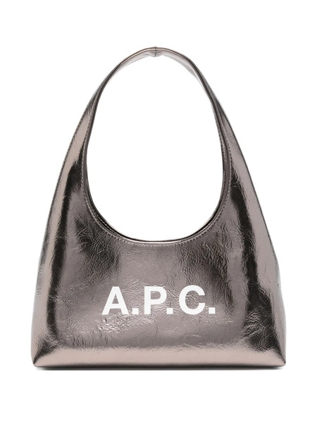  A.p.c. Small Metallic Logo Shoulder Bag - Silver 