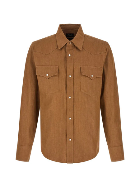  A.p.c. Snap-button Western Shirt - Brown 