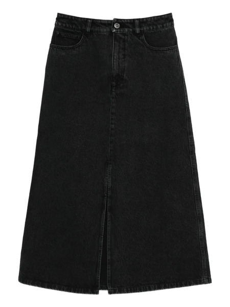  A.p.c. Split-front Denim Midi Skirt - Black 