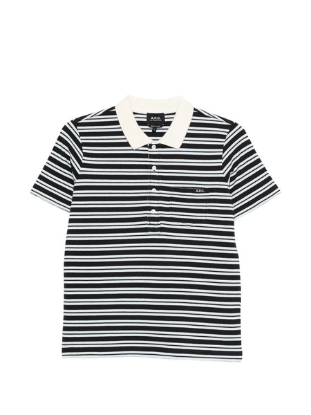  A.p.c. Striped Pocket Polo - Blue 