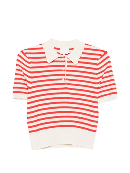  A.p.c. Striped Polo Sweater - Red 