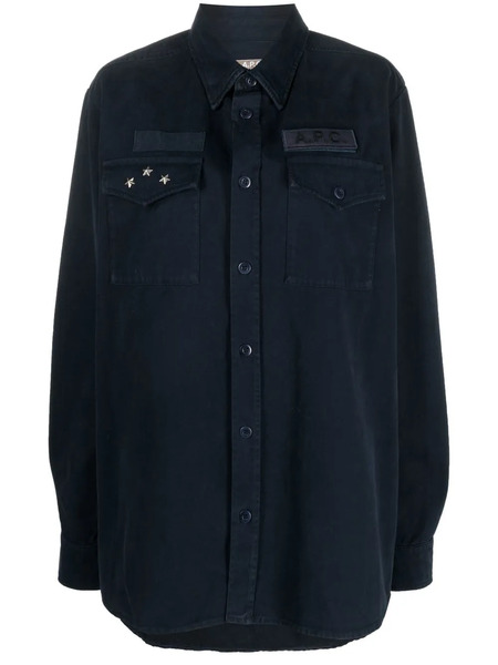  A.p.c. Stud-embellished Long-sleeve Jacket - Blue 