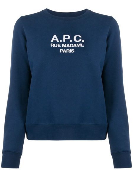  A.p.c. Tina Logo-embroidered Sweatshirt - Blue 