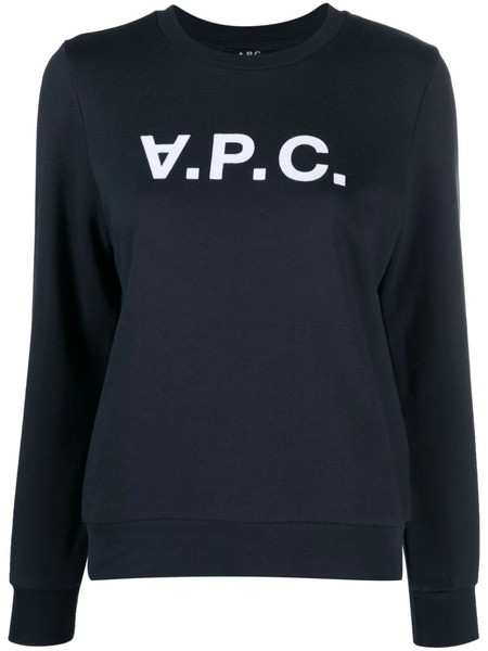  A.p.c. Vpc Logo-print Cotton Sweatshirt - Blue 