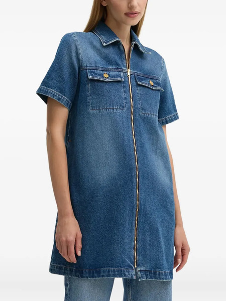  A.p.c. Zip-front Pocket Denim Mini Dress - Blue 