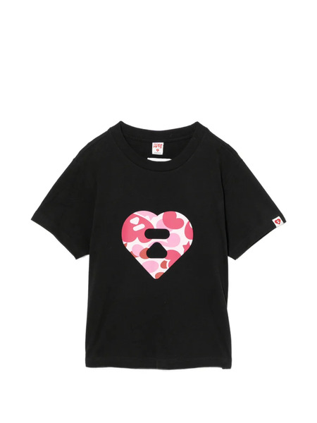  Apee™ By *a Bathing Ape® Heart-printed T-shirt - Black 