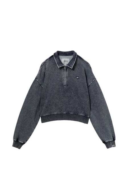  Apee™ By *a Bathing Ape® Logo-patched Half-zip Sweatshirt - Blue 