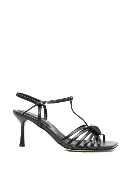  Apepazza Aster T-strap Leather Sandals - Black 