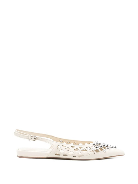  Apepazza Petal Embellished Ballet Flats - Neutrals 