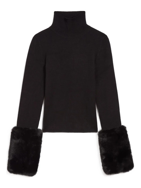  Apparis Aspen Faux-fur Trim Sweater - Black 