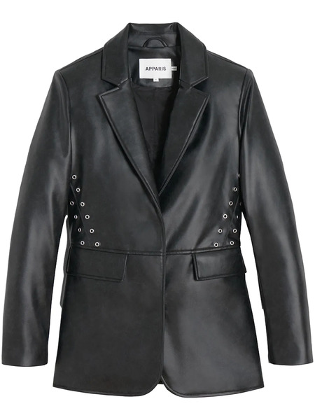  Apparis Faux-leather Blazer - Black 