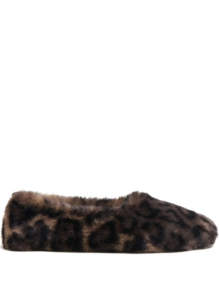  Apparis Magda Leopard-pattern Flat Slippers - Brown 